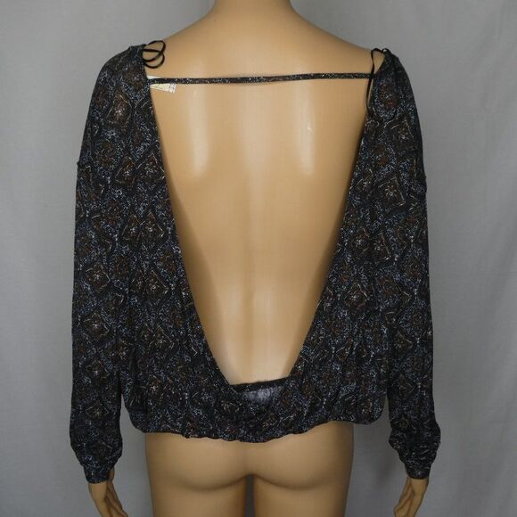 Free People Boat Neck Diamond Print Open Back Top - Picture 10 of 10